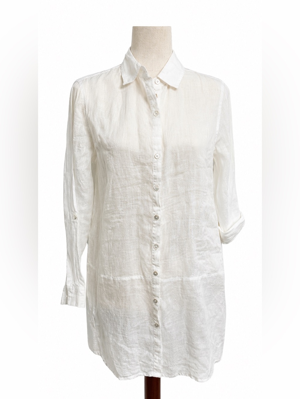 💥 Tahari 100% Linen Collared Tunic.